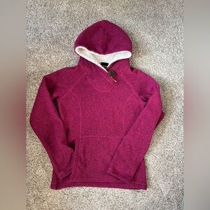 KOPPEN Fleece Pullover with Sherpa lined Hoodie Pink Size Small